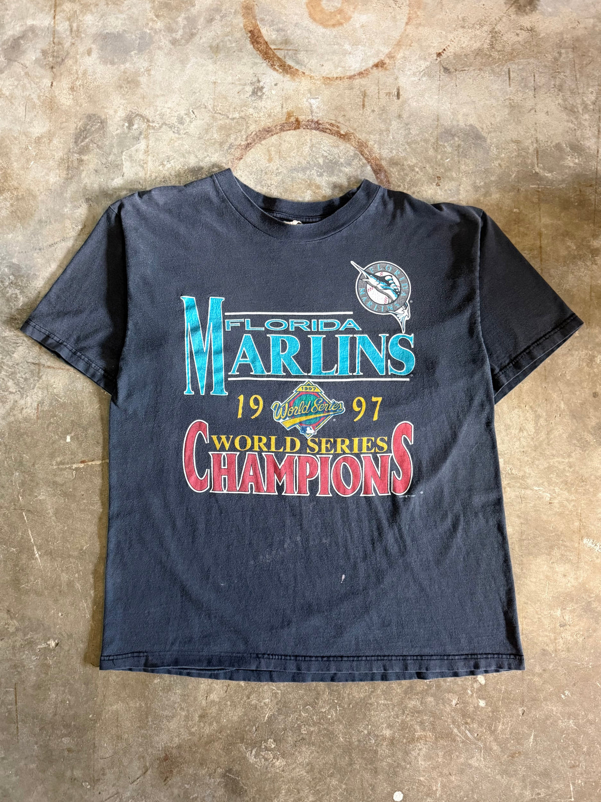 1997 Faded Florida Marlins World series Tee (X-Large)
