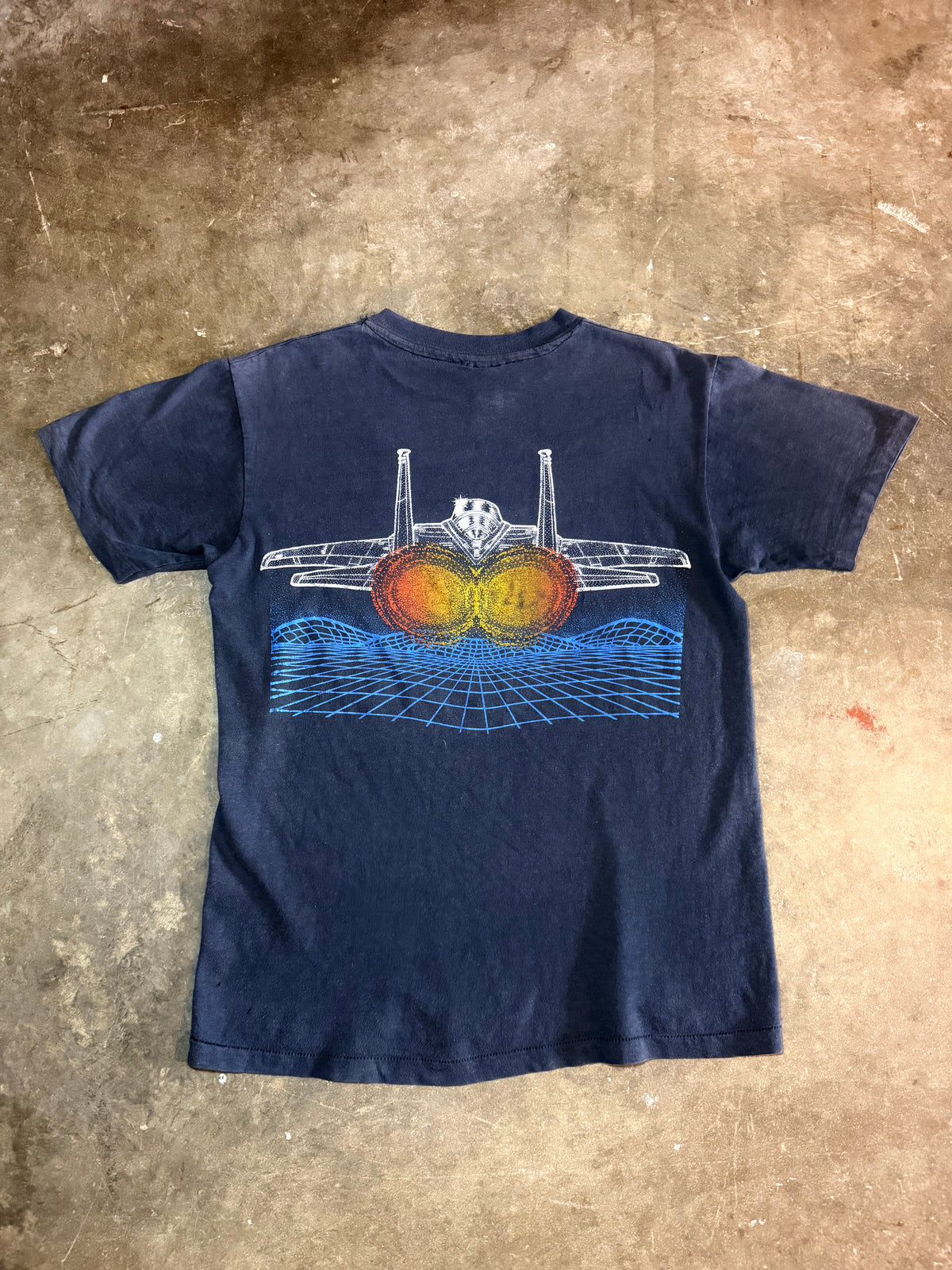 1980s Faded F-15 Military Aircraft Tee (Medium)