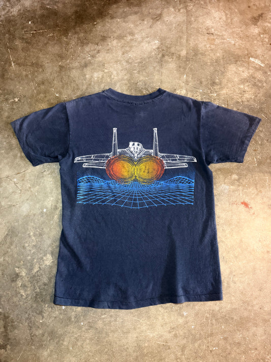 80s Faded F-15 Military Aircraft Tee (Medium)