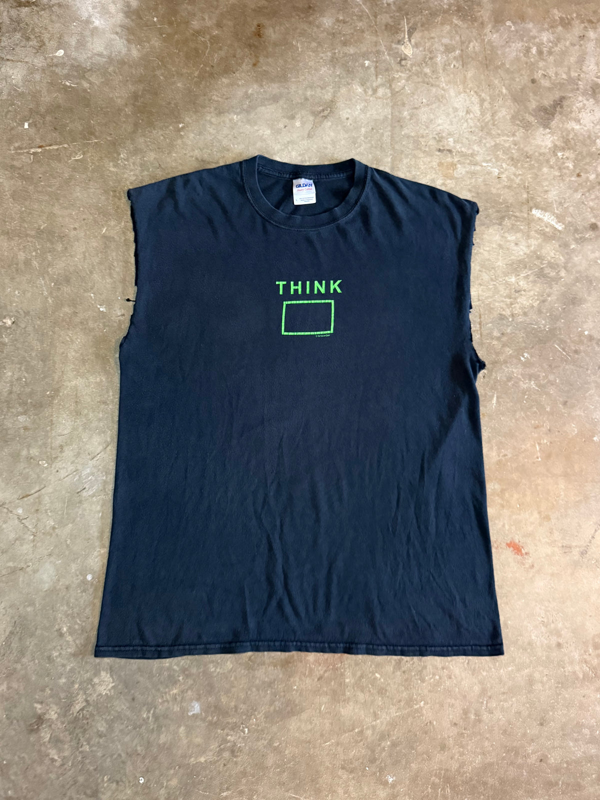 2000s Think Outside The Box Cutoff Tee (Large)